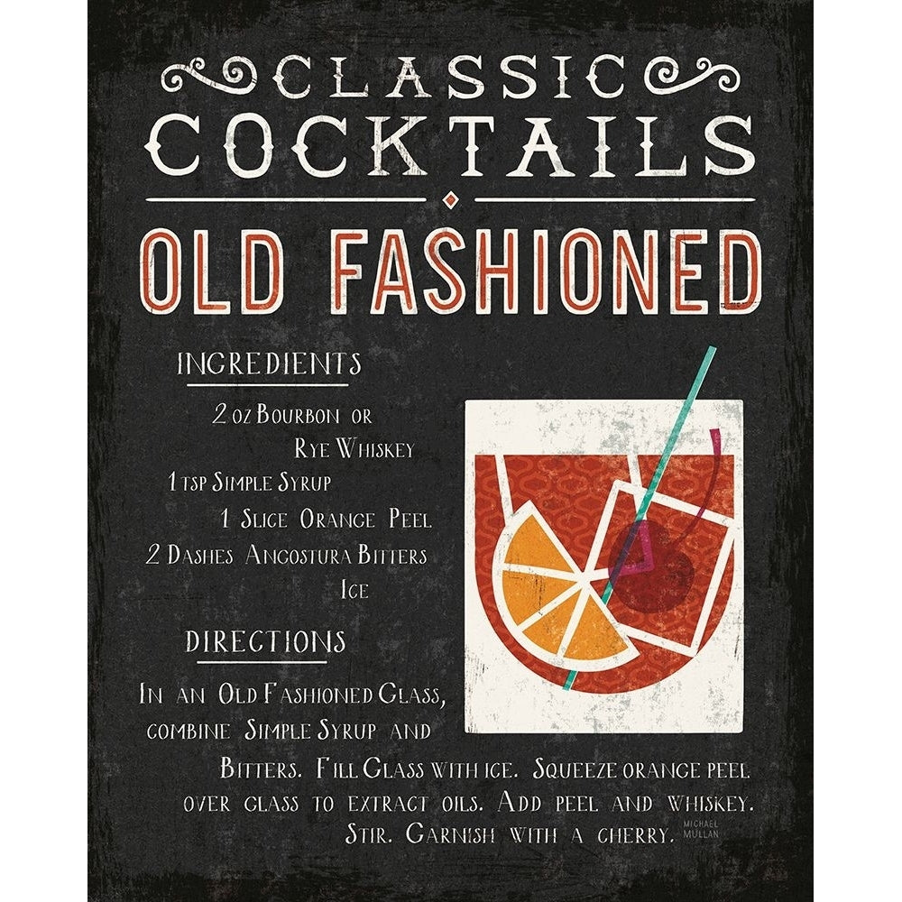 Classic Cocktail Old Fashioned Poster Print - Michael Mullan-VARPDX32907 Image 1