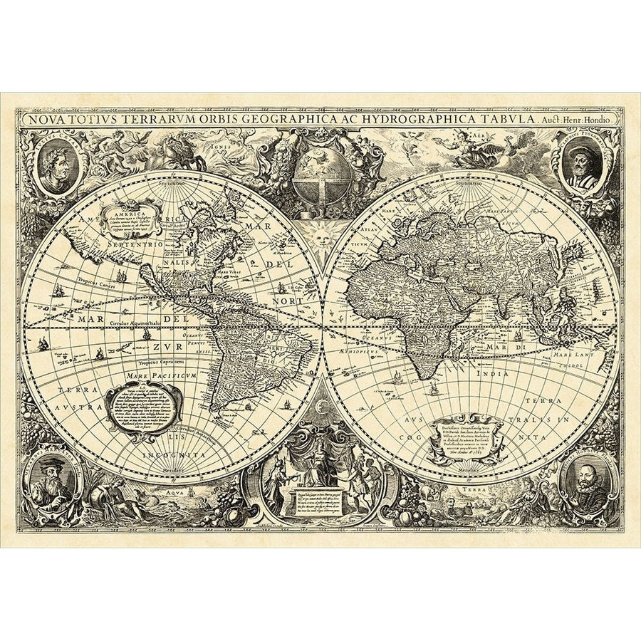 Vintage World Map Poster Print - Unknown-VARPDX3306ZL Image 1