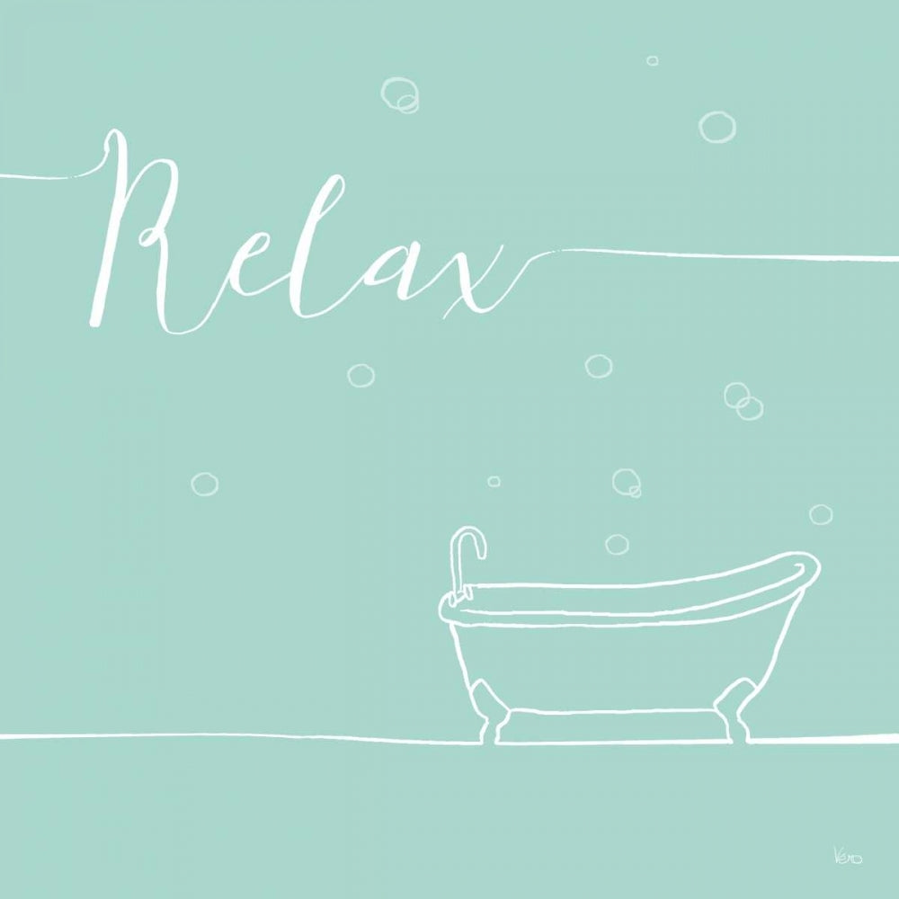 Underline Bath V Teal Poster Print by Veronique Charron-VARPDX33226HR Image 1