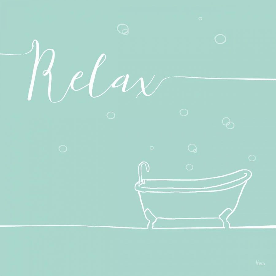 Underline Bath V Teal Poster Print by Veronique Charron-VARPDX33226HR Image 1