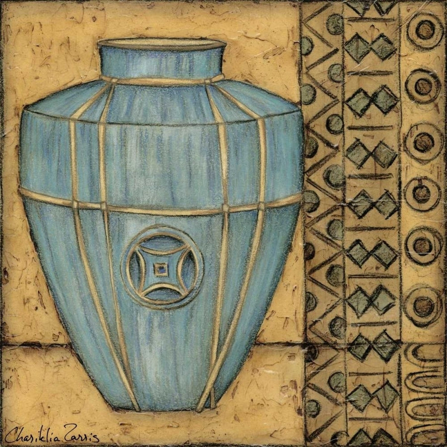 Square Cerulean Pottery II Poster Print - Chariklia Zarris-VARPDX33276D Image 1