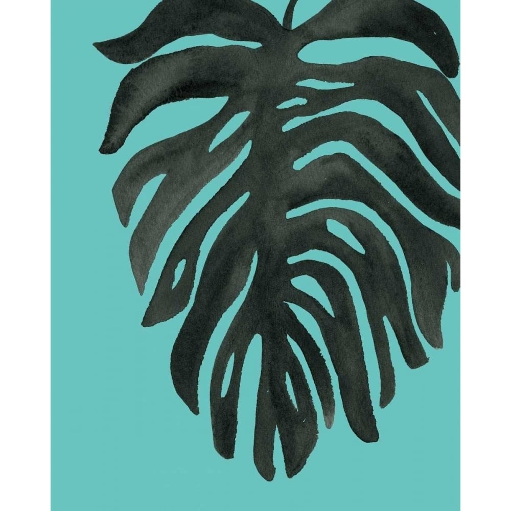 Tropical Palm II BW Turquoise Poster Print by Wild Apple Portfolio-VARPDX33297 Image 2