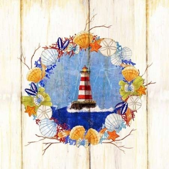 Coastal Lighthouse Wreath Poster Print by Mary Escobedo-VARPDX331ESC1886 Image 1