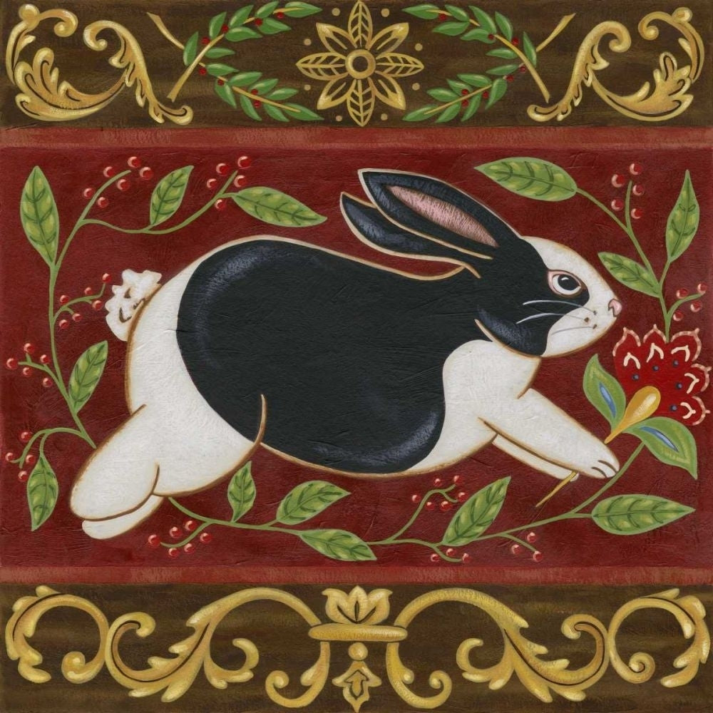 Folk Rabbit II Poster Print - Studio Vision-VARPDX33716D Image 1