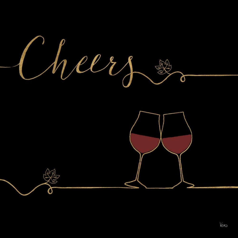 Underlined Wine V Black Poster Print by Veronique Charron-VARPDX33717 Image 1