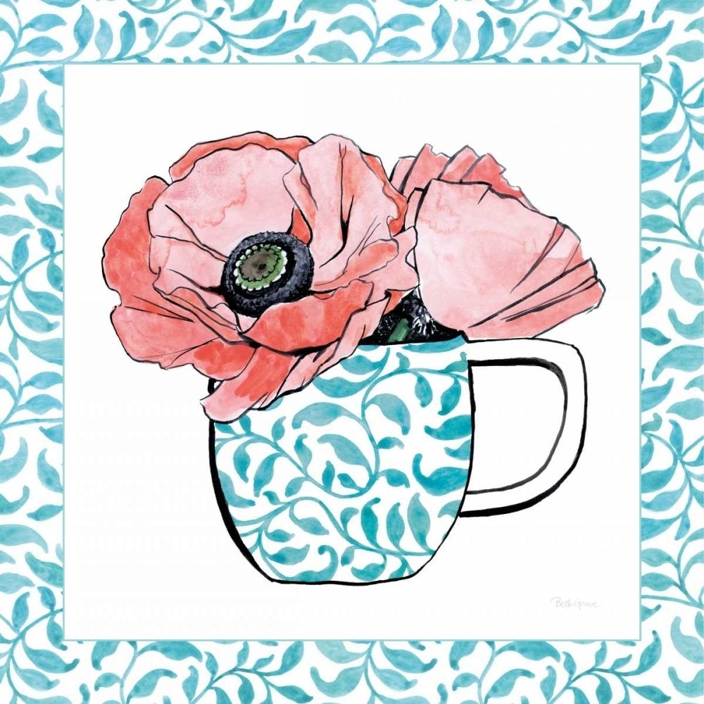 Floral Teacup II Vine Border Poster Print by Beth Grove-VARPDX33845 Image 1