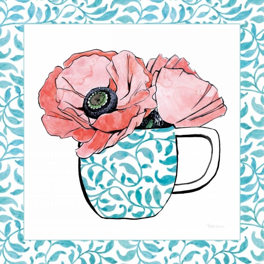 Floral Teacup II Vine Border Poster Print by Beth Grove-VARPDX33845 Image 1