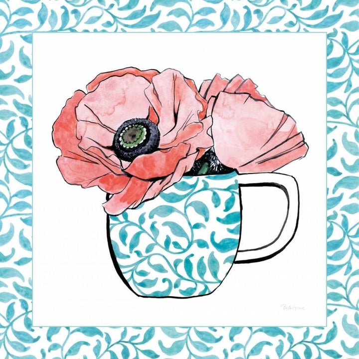 Floral Teacup II Vine Border Poster Print by Beth Grove-VARPDX33845 Image 1