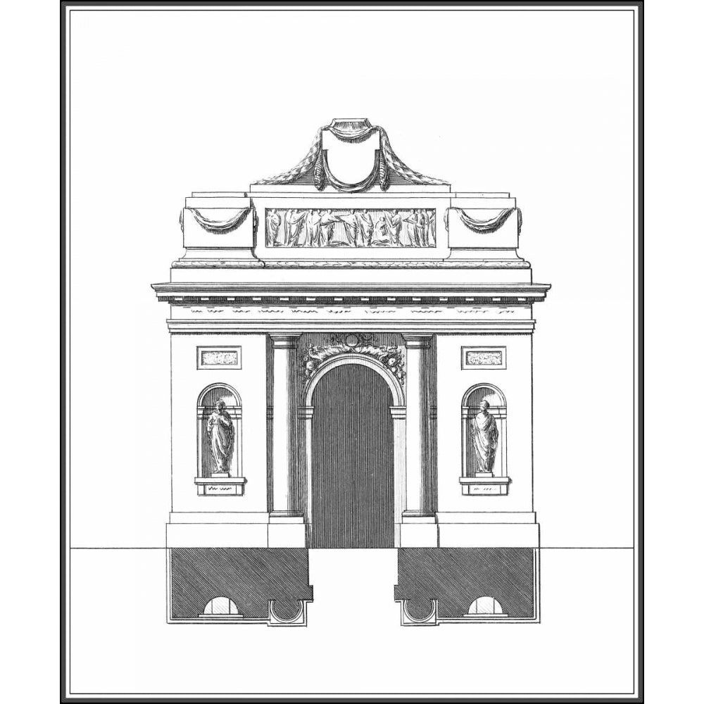 B and W Parisian Facade IV Poster Print - Deneufforge-VARPDX34021D Image 1