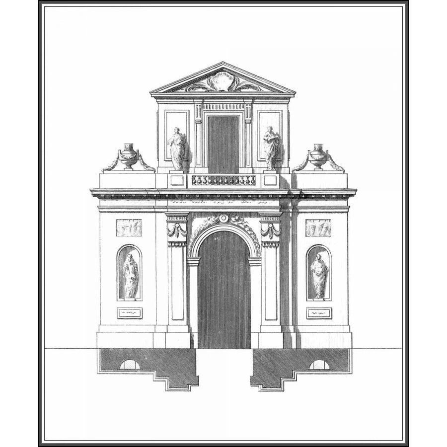 B and W Parisian Facade II Poster Print - Deneufforge-VARPDX34019D Image 1