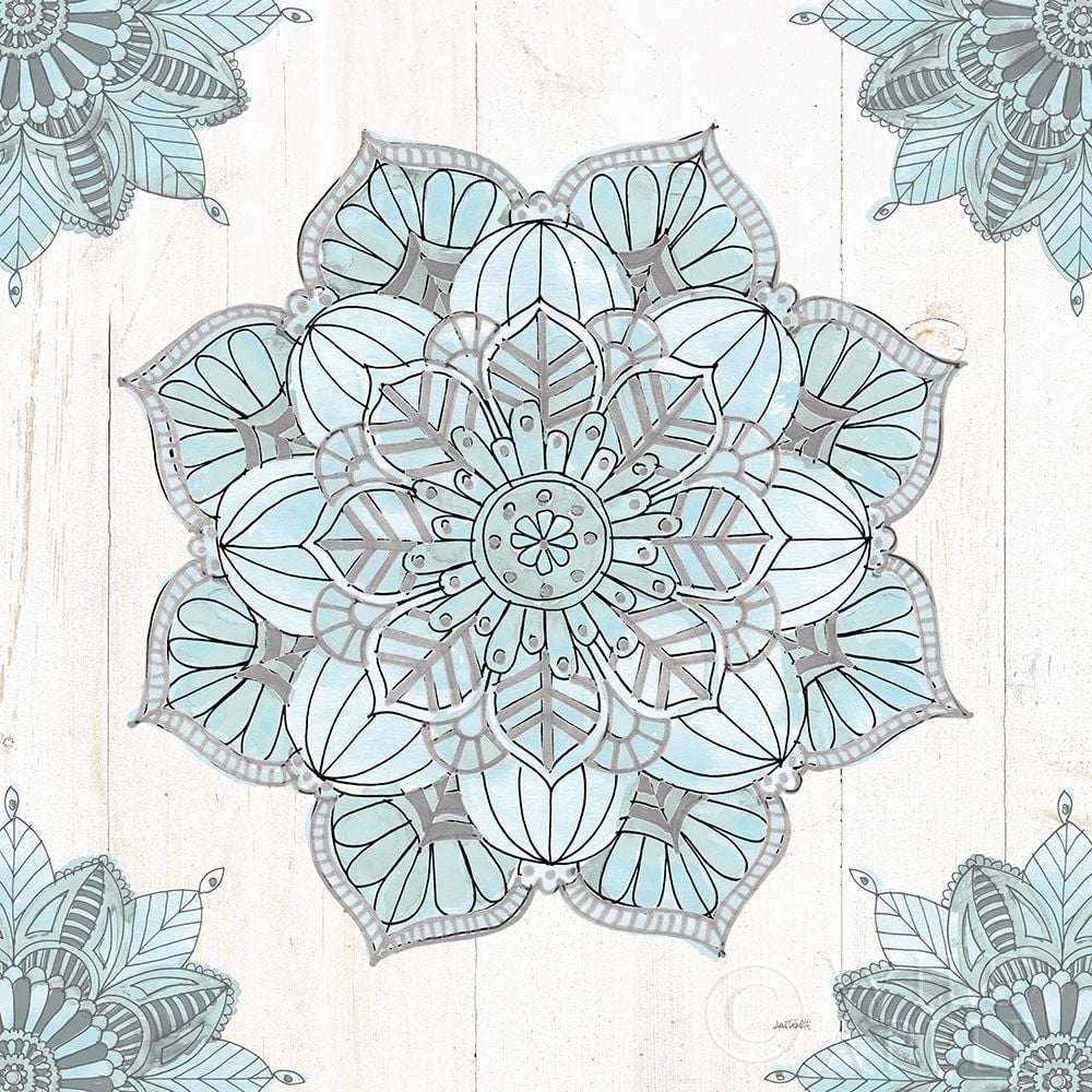 Mandala Morning V Blue And Gray Poster Print by Anne Tavoletti-VARPDX34912 Image 1