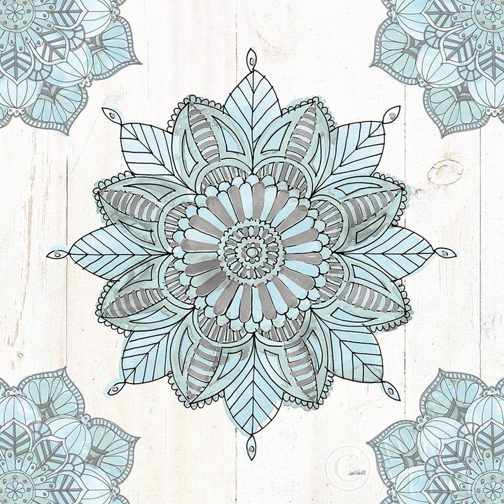 Mandala Morning Vi Blue And Gray Poster Print by Anne Tavoletti-VARPDX34913 Image 2