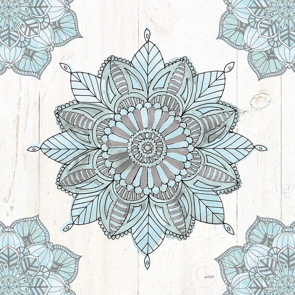 Mandala Morning Vi Blue And Gray Poster Print by Anne Tavoletti-VARPDX34913 Image 1