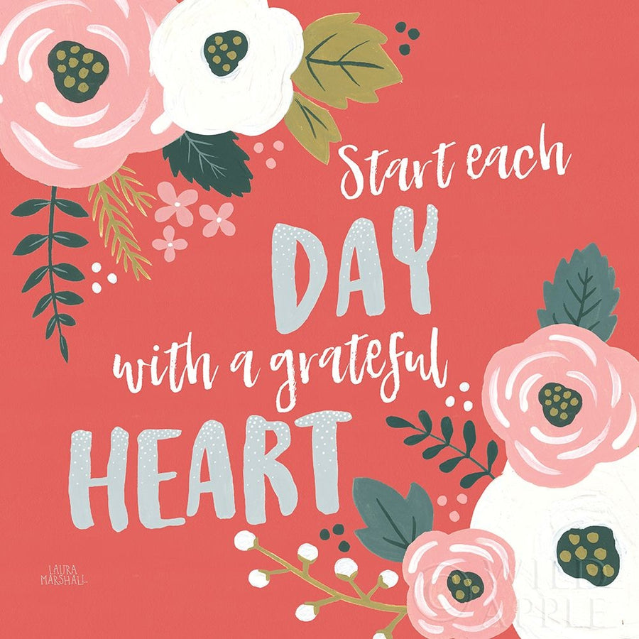 Wildflower Daydreams Vii Grateful Heart Poster Print by Laura Marshall-VARPDX35171 Image 1