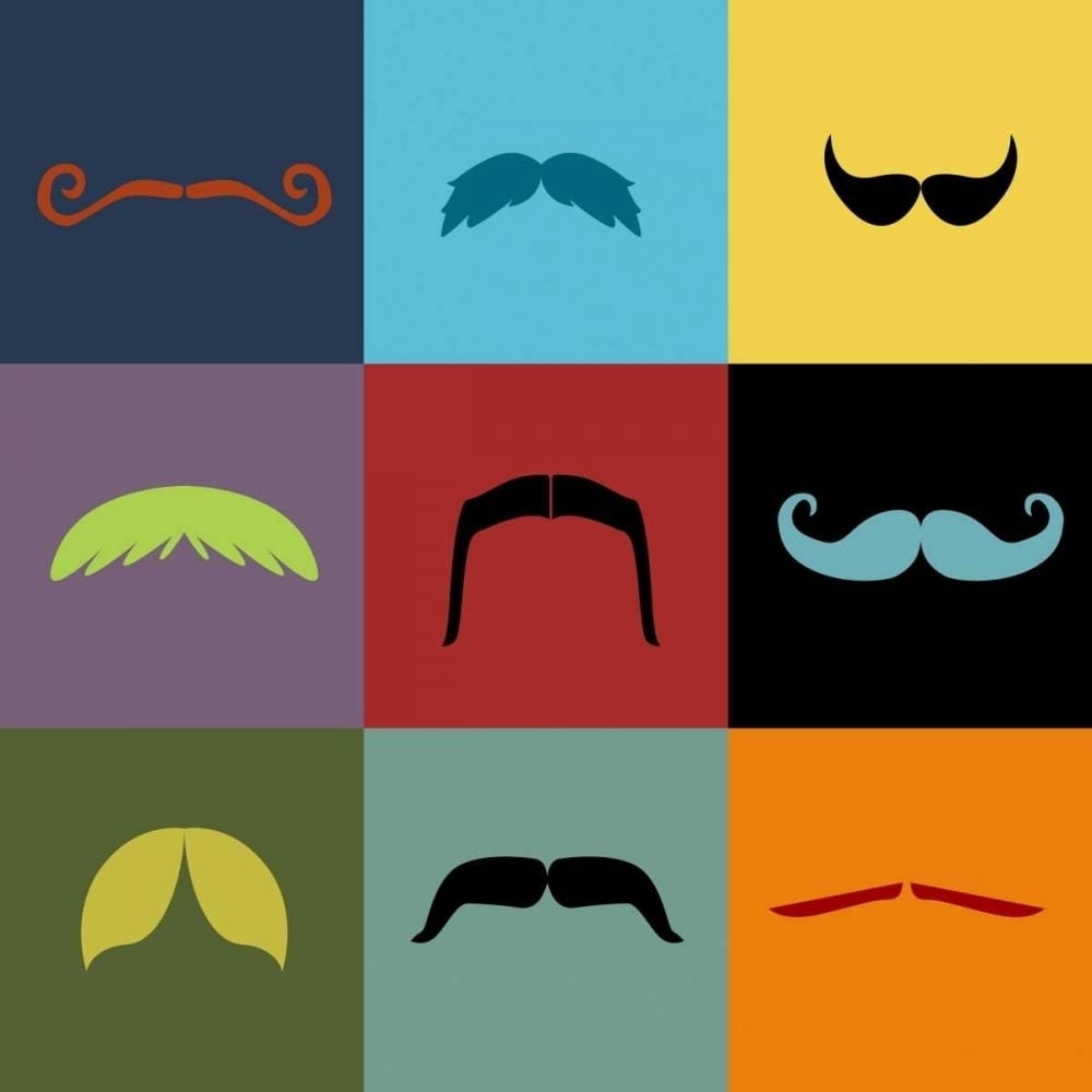 Moustache Grid Poster Print - Studio Vision-VARPDX35948D Image 1