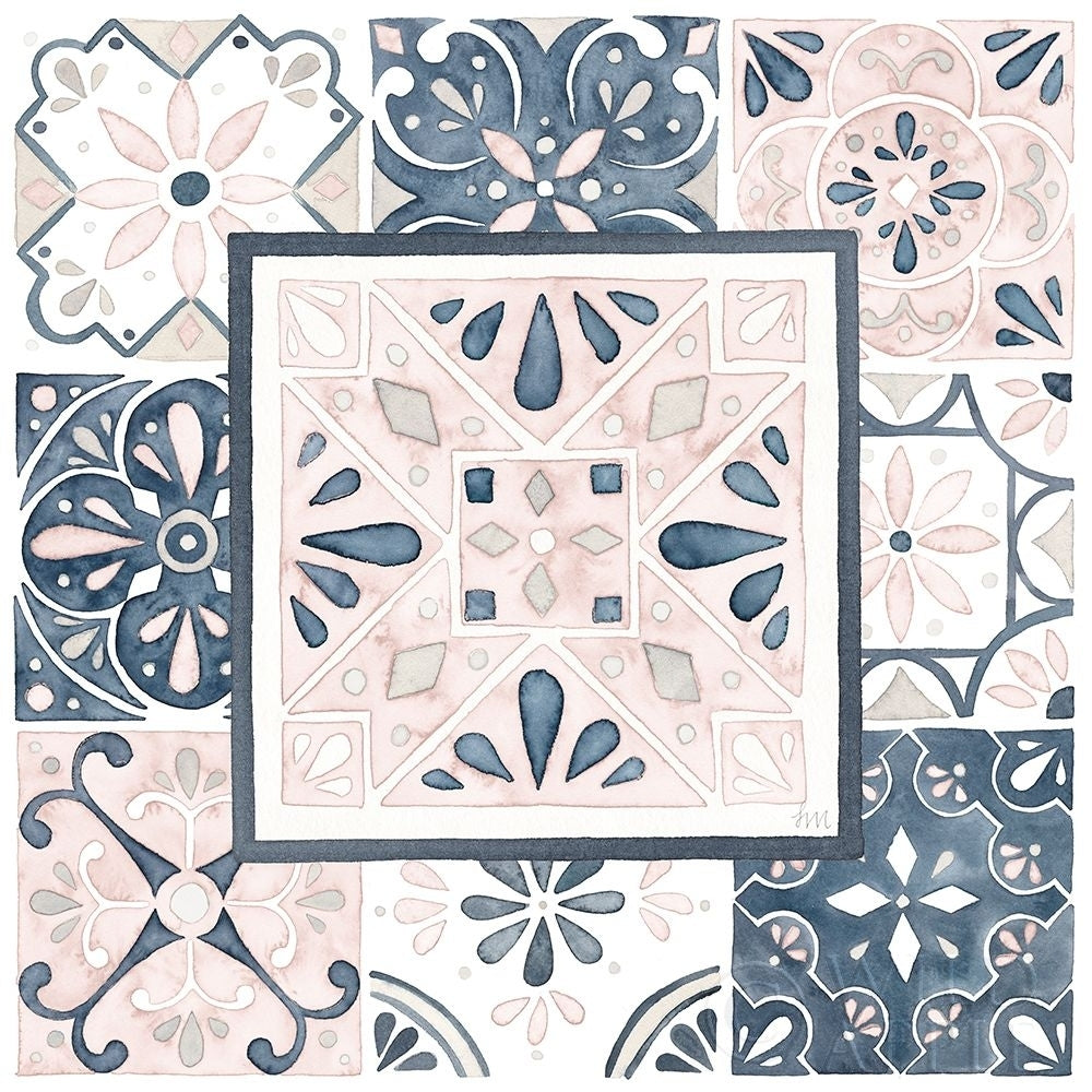 Garden Getaway Patchwork V Blush Poster Print by Laura Marshall-VARPDX35996 Image 1