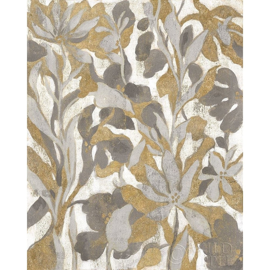 Painted Tropical Screen I Gray Gold Poster Print by Silvia Vassileva-VARPDX36147D Image 1