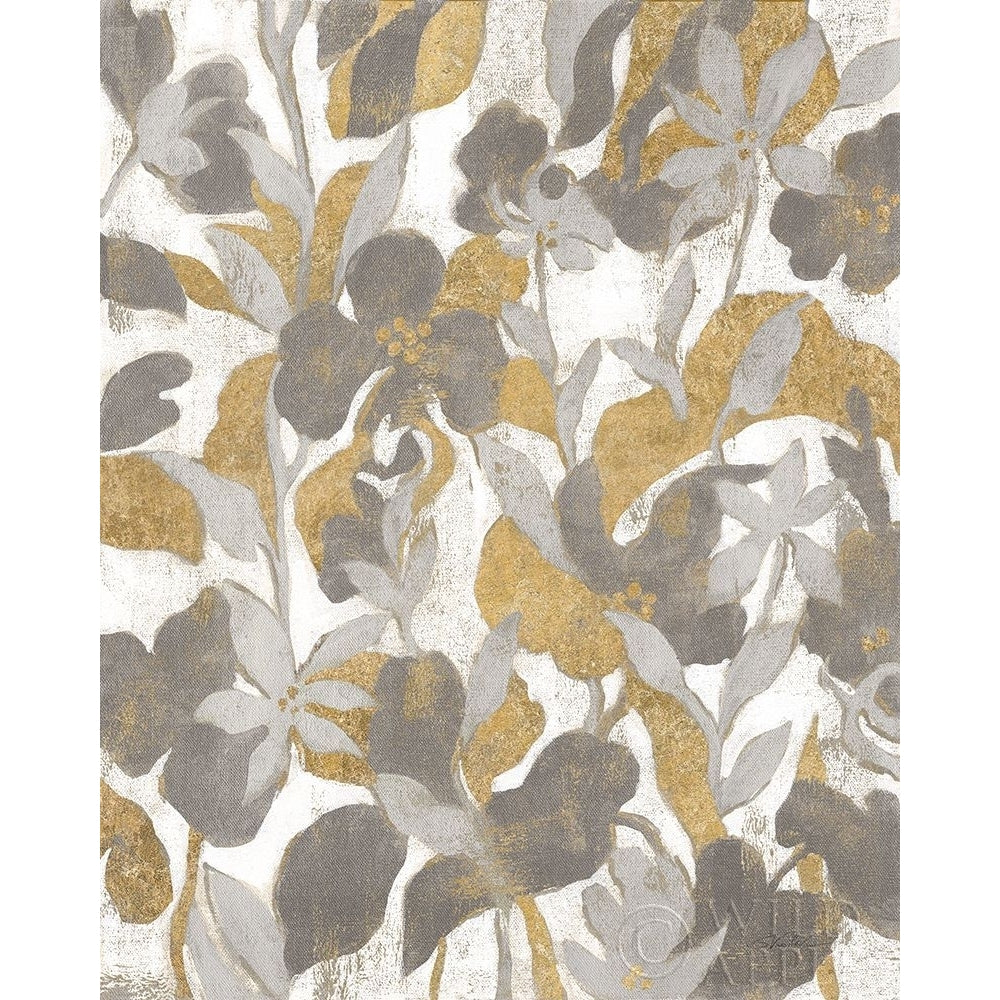 Painted Tropical Screen II Gray Gold Poster Print by Silvia Vassileva-VARPDX36148D Image 1