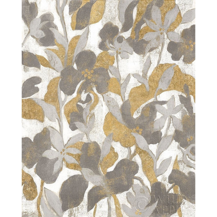 Painted Tropical Screen II Gray Gold Poster Print by Silvia Vassileva-VARPDX36148D Image 1