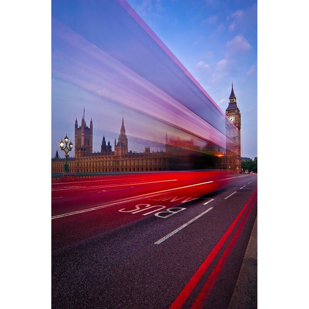 London Big Ben Bus Lane Poster Print - Renee Doyle-VARPDX370520 Image 1