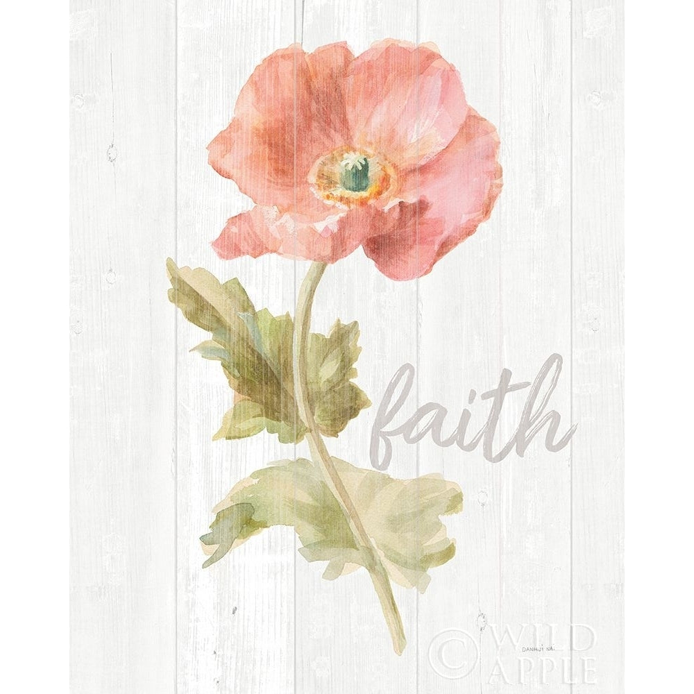 Garden Poppy on Wood Faith Poster Print by Danhui Nai-VARPDX37139 Image 1