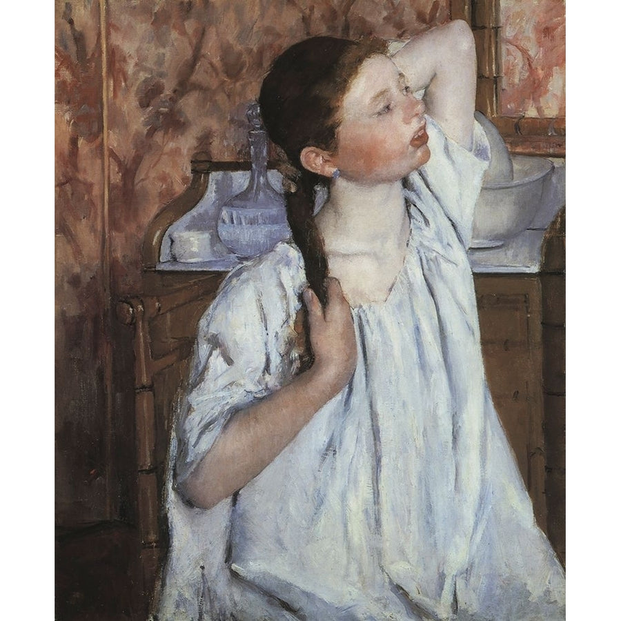 Girl Arranging Her Hair 1886 Poster Print by Mary Cassatt-VARPDX372655 Image 1