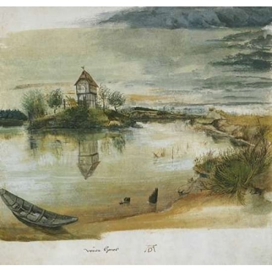 Fishermans House On A Lake Near Nuremberg Poster Print by Albrecht Durer-VARPDX372783 Image 1