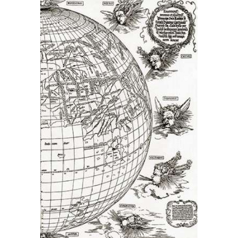 Eastern Hemisphere Of The Terrestial Globe 2 Poster Print by Albrecht Durer-VARPDX372781 Image 2