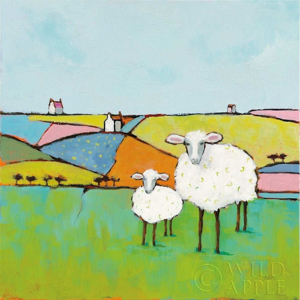 Sheep In The Meadow Poster Print by Phyllis Adams-VARPDX37283 Image 2