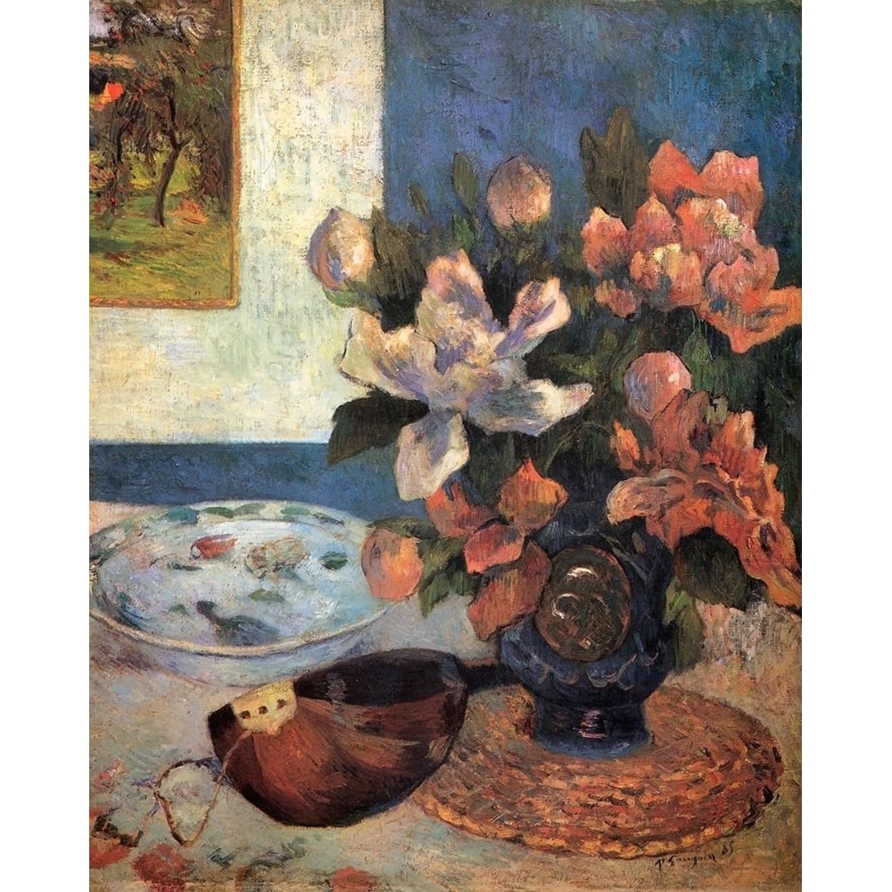 Still Life With Peonies And Mandolin Poster Print by Paul Gauguin-VARPDX373037 Image 1