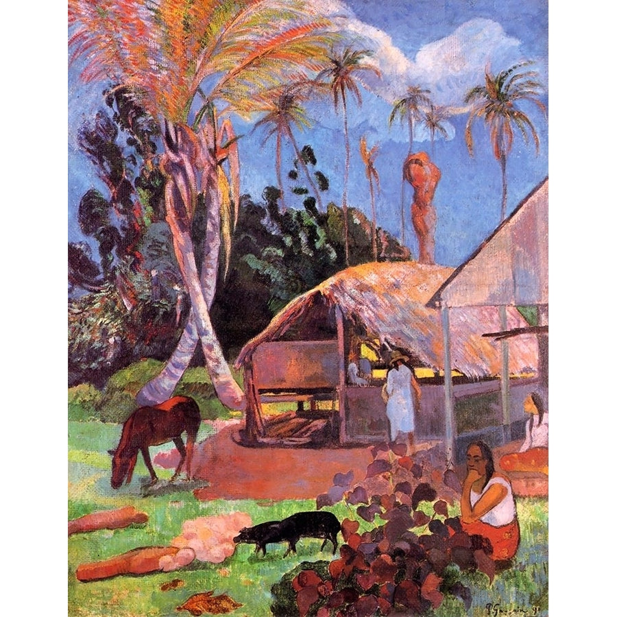 The Black Pigs Poster Print by Paul Gauguin-VARPDX373053 Image 1