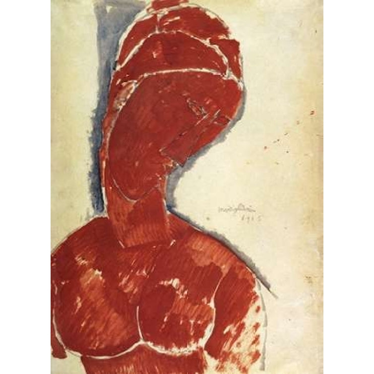 Portrait In Red Poster Print by Amedeo Modigliani-VARPDX373706 Image 1