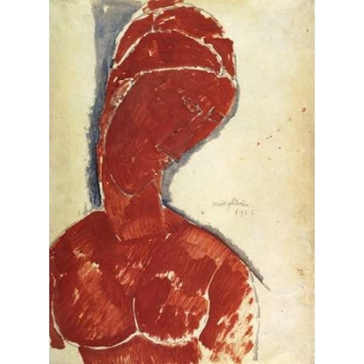 Portrait In Red Poster Print by Amedeo Modigliani-VARPDX373706 Image 2