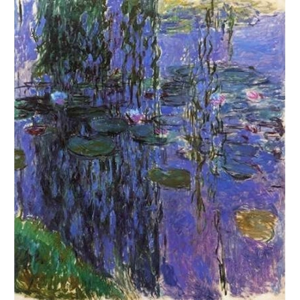 Willow Fronds And Nympheas Poster Print by Claude Monet-VARPDX373874 Image 2