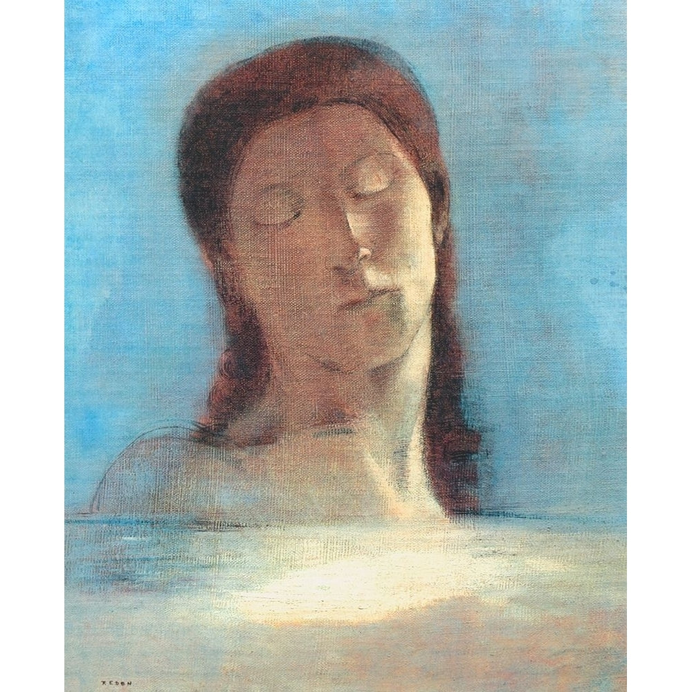 Closed Eyes - Female Poster Print by Odilon Redon-VARPDX374014 Image 1