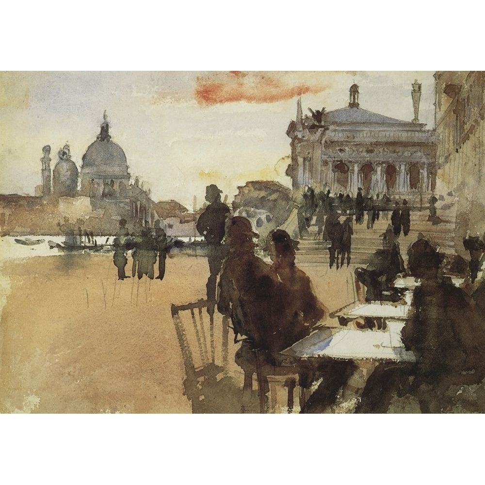 Cafe on the Riva degli Schiavoni Poster Print by John Singer Sargent-VARPDX374195 Image 1