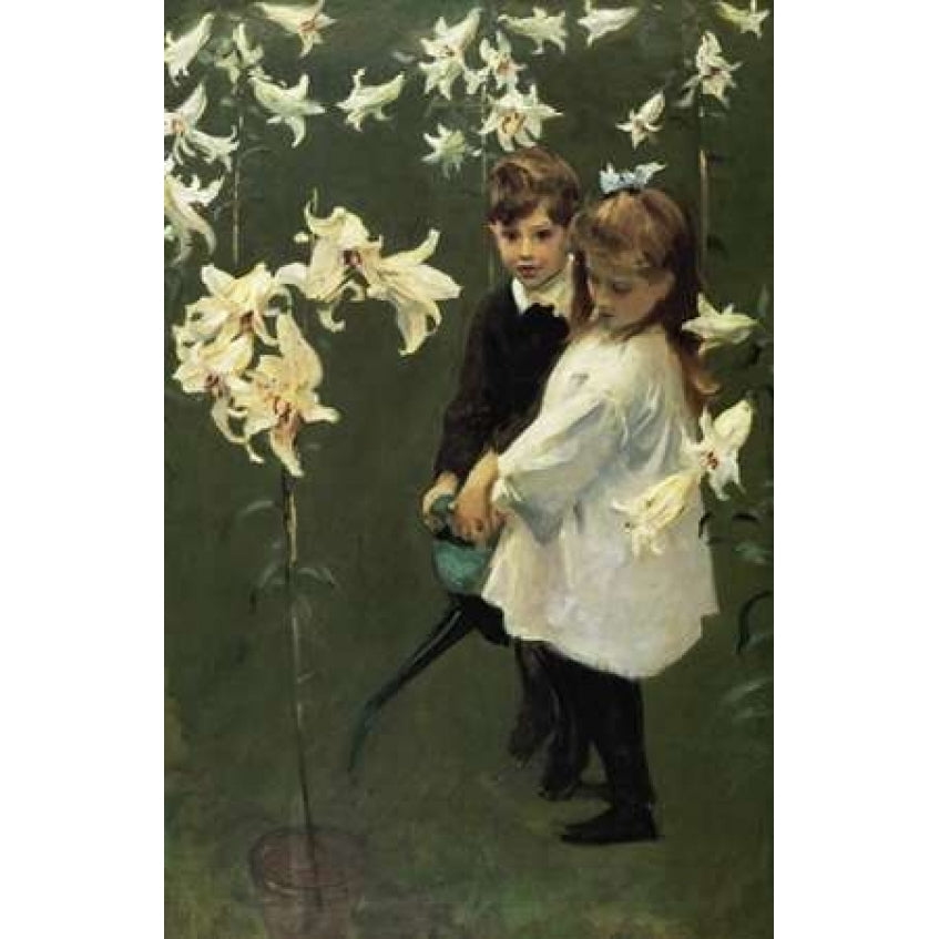 Garden Study of the Vickars Children 1884 Poster Print by John Singer Sargent-VARPDX374227 Image 1