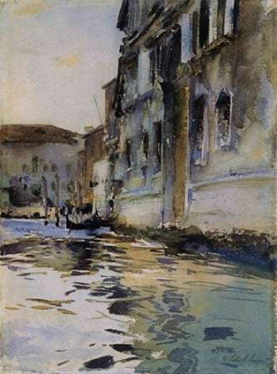 Venetian Canal; Palazzo Contarini degli Scrigni Poster Print by John Singer Sargent-VARPDX374315 Image 1