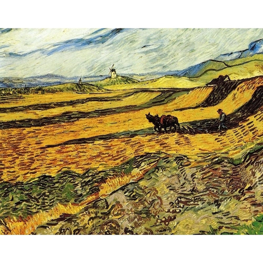 Ploughman And Mill Poster Print by Vincent Van Gogh-VARPDX374533 Image 1