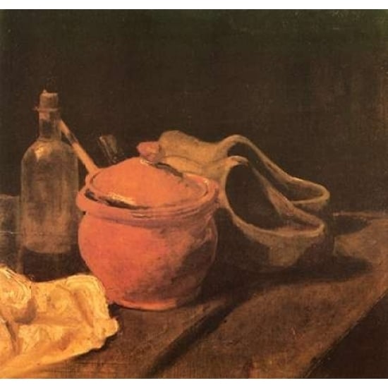 Still Life Earthenware Bottle And Clogs Poster Print by Vincent Van Gogh-VARPDX374555 Image 1