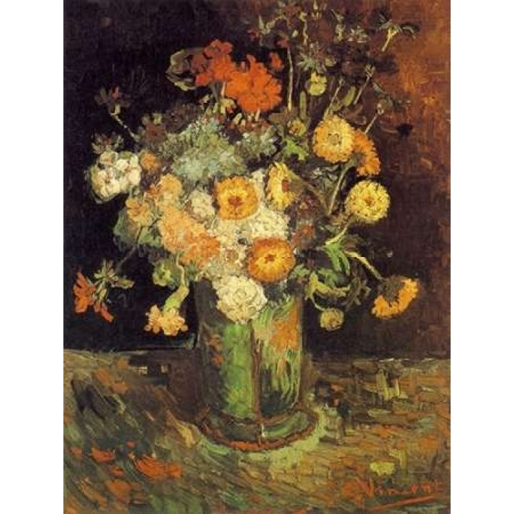 Zinnias Geraniums Poster Print by Vincent Van Gogh-VARPDX374595 Image 2