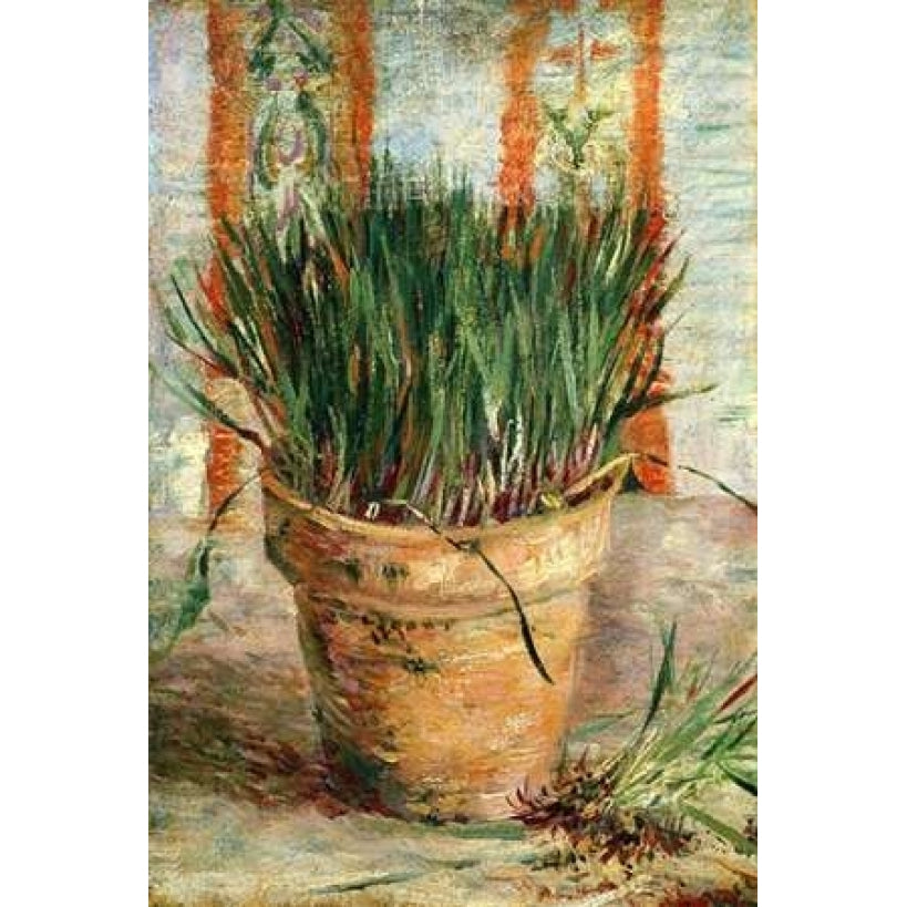 Flowerpot With Chives Poster Print by Vincent Van Gogh-VARPDX374642 Image 1