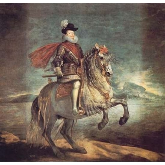 Philip III On Horseback Poster Print by Diego Velazquez-VARPDX374675 Image 1