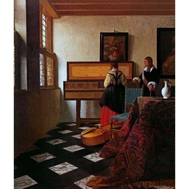 Lady At The Virginals With A Gentleman Poster Print by Johannes Vermeer-VARPDX374705 Image 2