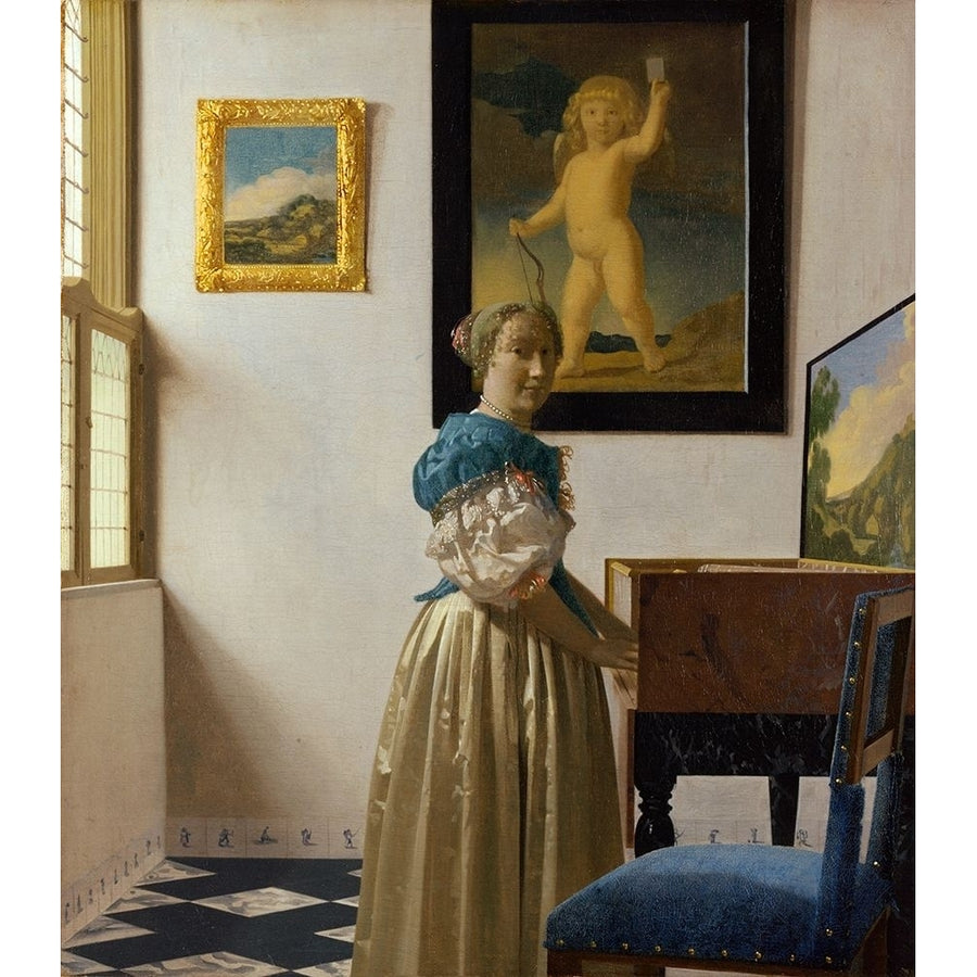 Lady Standing At A Virginal Poster Print by Johannes Vermeer-VARPDX374708 Image 1