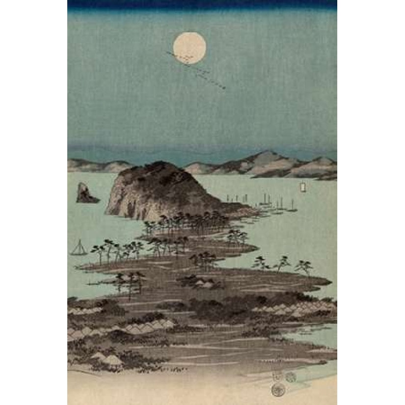 Evening view of the eight famous sites at Kanazawa in Musashi Province 2 Poster Print by Ando Hiroshige-VARPDX374936 Image 1