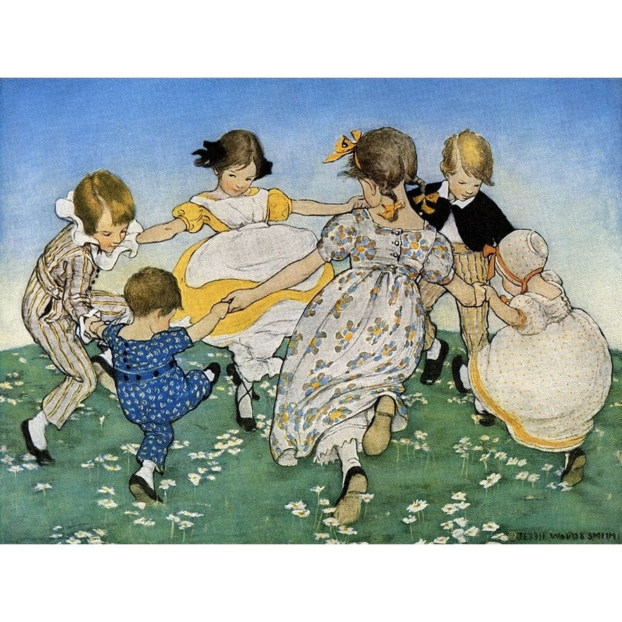 Girls in Circle - Ring Around the Rosie Poster Print by Jesse Willcox Smith-VARPDX375077 Image 1