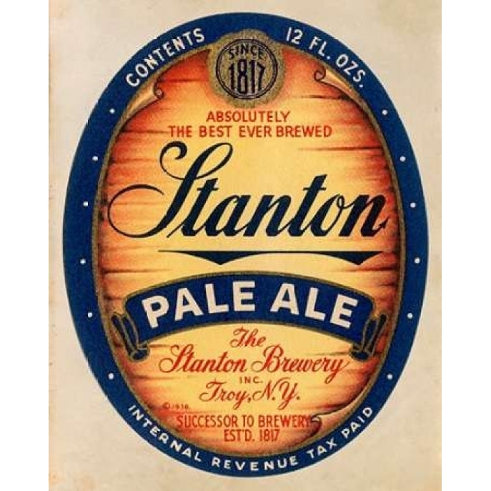 Stanton Pale Ale Beer Poster Print by Vintage Booze Labels -VARPDX375100 Image 1