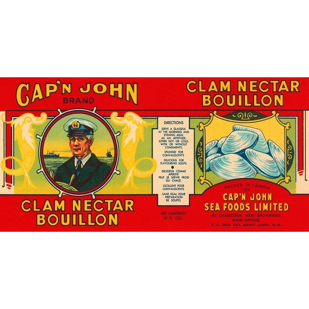 Capn John Brand Clam Nectar Bouillon Poster Print by Retrolabel Retrolabel-VARPDX376047 Image 1