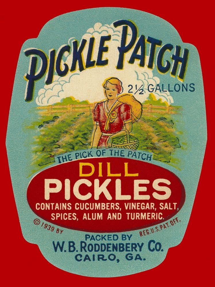 Pickle Patch Dill Pickles Poster Print by Retrolabel Retrolabel-VARPDX376097 Image 1